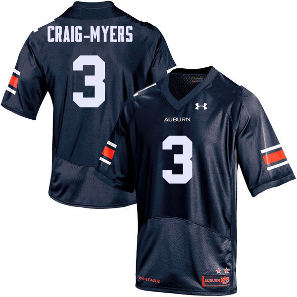 Men Auburn Tigers #3 Nate Craig-Myers College Football Jerseys Sale-Navy - Click Image to Close